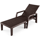 NNECW Chaise Lounge Chair with 4-Position Adjustable Backrest for Garden/Patio-Coffee