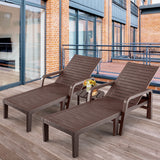 NNECW Chaise Lounge Chair with 4-Position Adjustable Backrest for Garden/Patio-Coffee