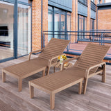 NNECW Chaise Lounge Chair with 4-Position Adjustable Backrest for Garden/Patio-Natural