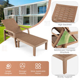 NNECW Chaise Lounge Chair with 4-Position Adjustable Backrest for Garden/Patio-Natural