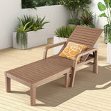 NNECW Chaise Lounge Chair with 4-Position Adjustable Backrest for Garden/Patio-Natural