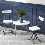 NNECW Set of 2 Folding Chair with Ergonomic Backrest & Curved Feet