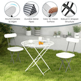 NNECW Set of 2 Folding Chair with Ergonomic Backrest & Curved Feet
