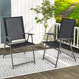 NNECW 2 Pieces Patio Folding Chairs with Rustproof Metal Frame for Garden/Camping
