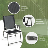 NNECW 2 Pieces Patio Folding Chairs with Rustproof Metal Frame for Garden/Camping