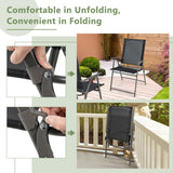 NNECW 2 Pieces Patio Folding Chairs with Rustproof Metal Frame for Garden/Camping