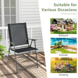 NNECW 2 Pieces Patio Folding Chairs with Rustproof Metal Frame for Garden/Camping