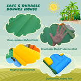 NNECW 8-in-1 Inflatable Bounce House with Basketball Rim & Ocean Balls with Blower