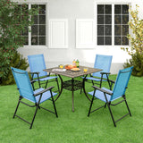 NNECW 2-Piece Patio Folding Chairs with Weather-resistant Fabric for Garden