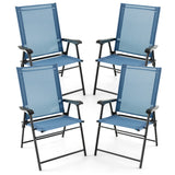 NNECW 2-Piece Patio Folding Chairs with Weather-resistant Fabric for Garden