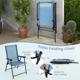 NNECW 2-Piece Patio Folding Chairs with Weather-resistant Fabric for Garden