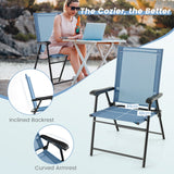 NNECW 2-Piece Patio Folding Chairs with Weather-resistant Fabric for Garden