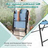 NNECW 2-Piece Patio Folding Chairs with Weather-resistant Fabric for Garden