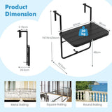 NNECW Folding Railing Table with Fit Railing for Patio