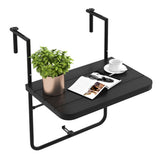 NNECW Folding Railing Table with Fit Railing for Patio