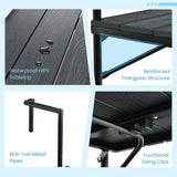 NNECW Folding Railing Table with Fit Railing for Patio