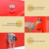 NNECW 76L Portable Outdoor Rolling Cooler with Shelf for Party & BBQ