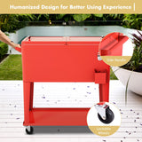 NNECW 76L Portable Outdoor Rolling Cooler with Shelf for Party & BBQ