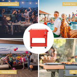 NNECW 76L Portable Outdoor Rolling Cooler with Shelf for Party & BBQ