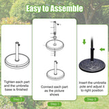 NNECW Umbrella Base Stand with Rust Free Resin for Backyard