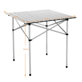 NNECW Portable Camping Table with Aluminum Roll Up Tabletop for Outdoor Cooking & Travel