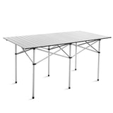 NNECW Folding Portable Camping Table with Aluminum Roll Up Tabletop for Outdoor Cooking & Backpacking