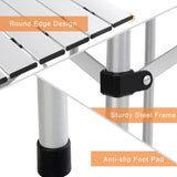 NNECW Folding Portable Camping Table with Aluminum Roll Up Tabletop for Outdoor Cooking & Backpacking