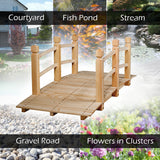 NNECW Wooden Bridge with Railing for Garden