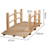 NNECW Wooden Bridge with Railing for Garden