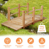 NNECW Wooden Bridge with Railing for Garden