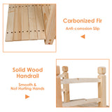 NNECW Wooden Bridge with Railing for Garden