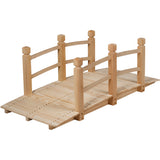 NNECW Wooden Bridge with Railing for Garden