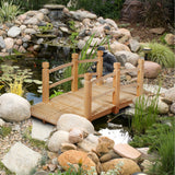 NNECW Wooden Bridge with Railing for Garden