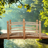 NNECW Wooden Bridge with Railing for Garden