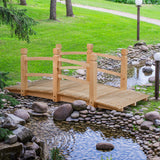 NNECW Wooden Bridge with Railing for Garden