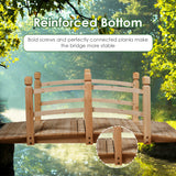 NNECW Wooden Bridge with Railing for Garden