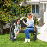 NNECW 2-Person Glider Bench with Ergonomic Backrest & Armrests