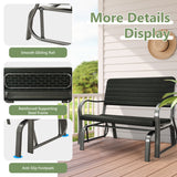 NNECW 2-Person Glider Bench with Ergonomic Backrest & Armrests