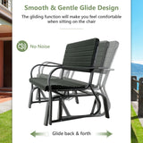 NNECW 2-Person Glider Bench with Ergonomic Backrest & Armrests