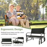 NNECW 2-Person Glider Bench with Ergonomic Backrest & Armrests