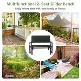 NNECW 2-Person Glider Bench with Ergonomic Backrest & Armrests