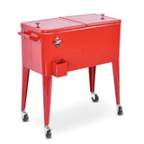 NNECW 76L Portable Cooler Cart with Wheels & Bottle Opener for Outdoor