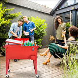NNECW 76L Portable Cooler Cart with Wheels & Bottle Opener for Outdoor