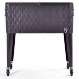 NNECW 76L Portable Rattan Rolling Cooler Cart for Patio & Beach