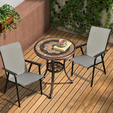 NNECW 2 Pieces All-Weather Folding Chair Set with armrests for Patio