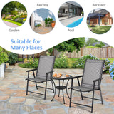 NNECW 2 Pieces All-Weather Folding Chair Set with armrests for Patio