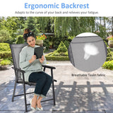 NNECW 2 Pieces All-Weather Folding Chair Set with armrests for Patio
