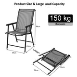 NNECW 2 Pieces All-Weather Folding Chair Set with armrests for Patio