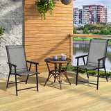 NNECW 2 Pieces All-Weather Folding Chair Set with armrests for Patio