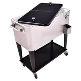 NNECW 76L Rolling Cooler with Shelf & Bottle Opener for Patio & Pool & Party
